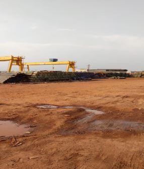 An empty construction site.