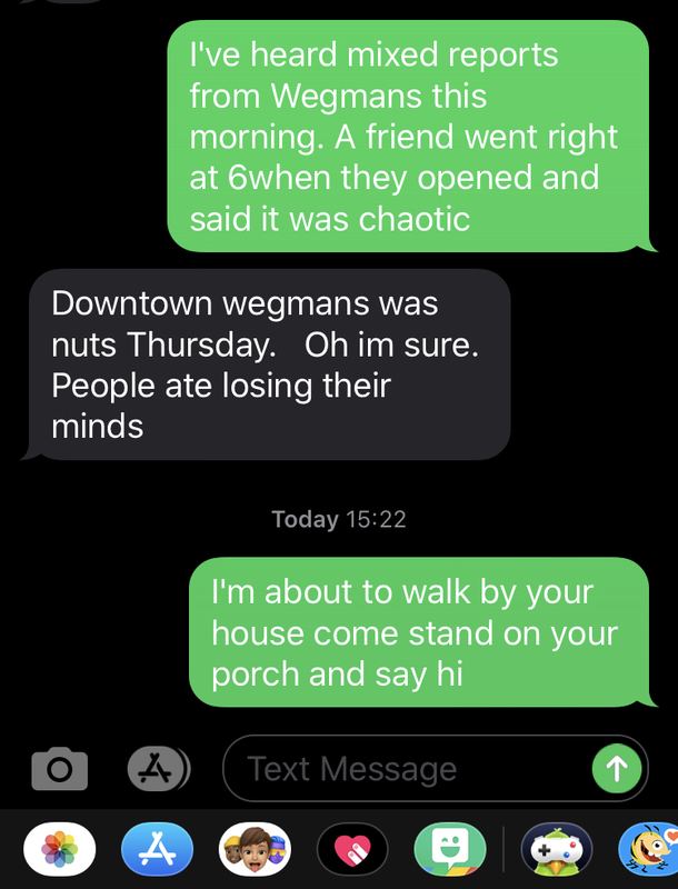 A screenshot of a text message.