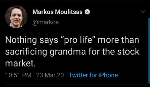 A screenshot of a Twitter post. 