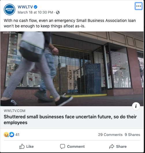 A social media post from WWLTV.