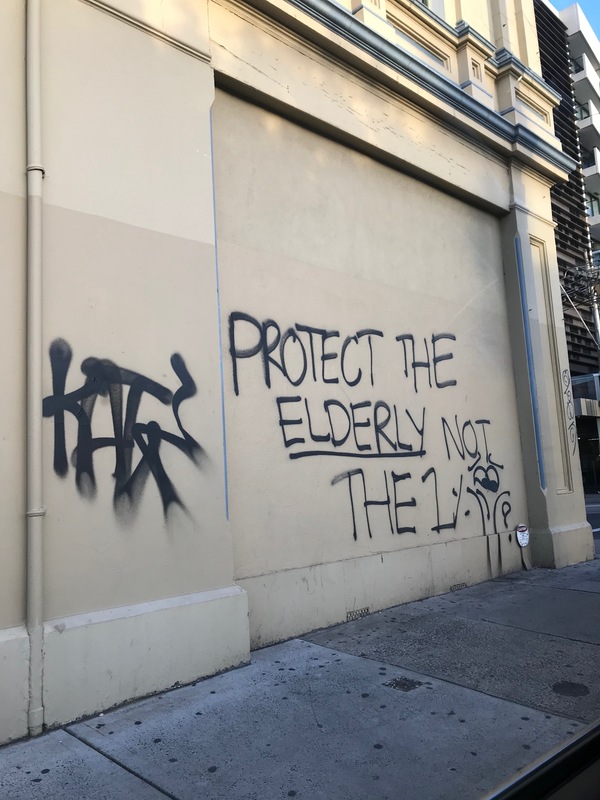 Graffiti on a building.