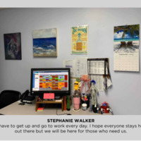 Photo of an in-person work setup.