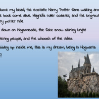 This is a picture of an image depicting a castle on a blue background, with a poem being written over it.