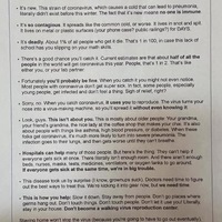 A paper letter from a pediatrician to teenagers addressing the importance of staying home during quarantine.