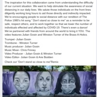 Social media post by "Brass-A-Holics" with photo of a mural that has a purple background and three people: one with a sore on their cheek an short hair (left), one with a facemask under their chin and sores on their nose with longer hair that looks pulled back (middle), and one with a facemask on with long dark hair. All are suppose to represent frontline workers during COVID-19 and all are depicted as exhausted.