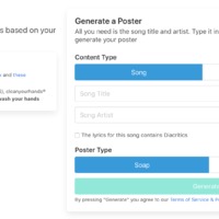 A screenshot of a website that prints posters to sing along to while washing your hands.