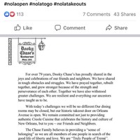 A social media post from Dooky Chase's Restaurant.