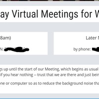 A screenshot of an announcement for a meeting.