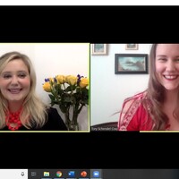 Two women on a Zoom call.