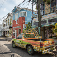 Closed restaurant (Jacque-Imo’s) and music club (Maple Leaf) on Oak Street in New Orleans.