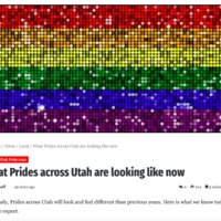 Screenshot of Pride across Utah article with glittery rainbow.