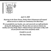 A social media post from Dooky Chase's Restaurant.