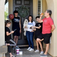 Family posing for a picture.