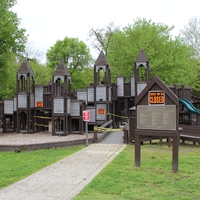 Photo of a closed playground.