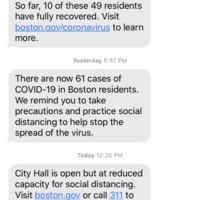 A screenshot of a text message.