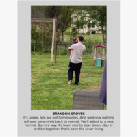 Photo of a man and a child in a back yard.