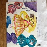 A postcard of three dancing women.