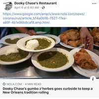 A social media post from Dooky Chase's Restaurant.