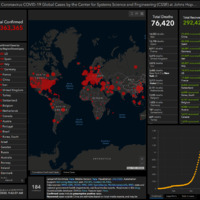 A map of worldwide confirmed COVID cases.